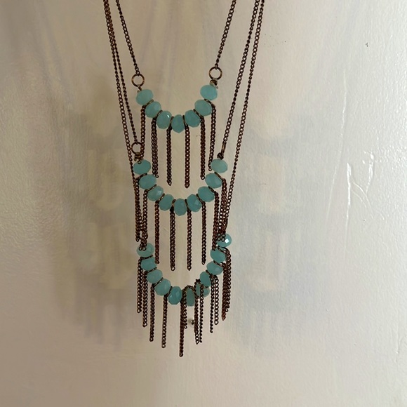 Blue Jewel 3-Layer Necklace - Picture 3 of 5